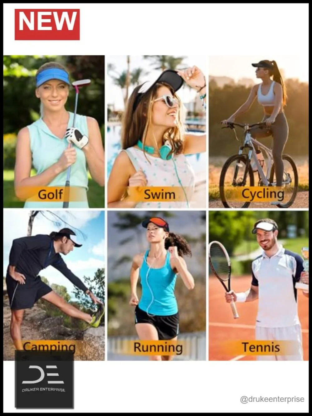 Foldable Sun Visor Hat UPF 50+ Lightweight Adjustable